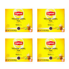Lipton Yellow Label Finest Blend | Lipton Tea Bags | Black Tea | Unsweetened Instant Chai | 200 Grams (Pack of 4)